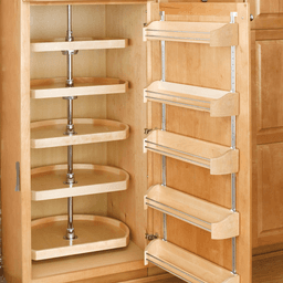 22" D-Shape Wood 5 Tray Lazy Susan - Alt Image 1
