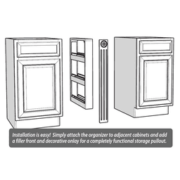 3" x 30" 3-Shelf Filler Pullout Organizer Full-Extension, Wood - Alt Image 1