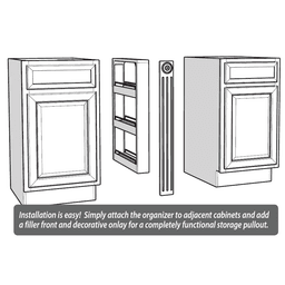 3" x 30" 4-Shelf Filler Pullout Organizer with Soft-Closing, Wood - Alt Image 1