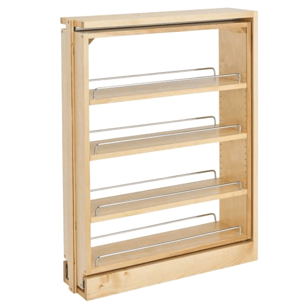 6" x 30" 4-Shelf Filler Pullout Organizer with Soft-Closing, Wood - Main Image