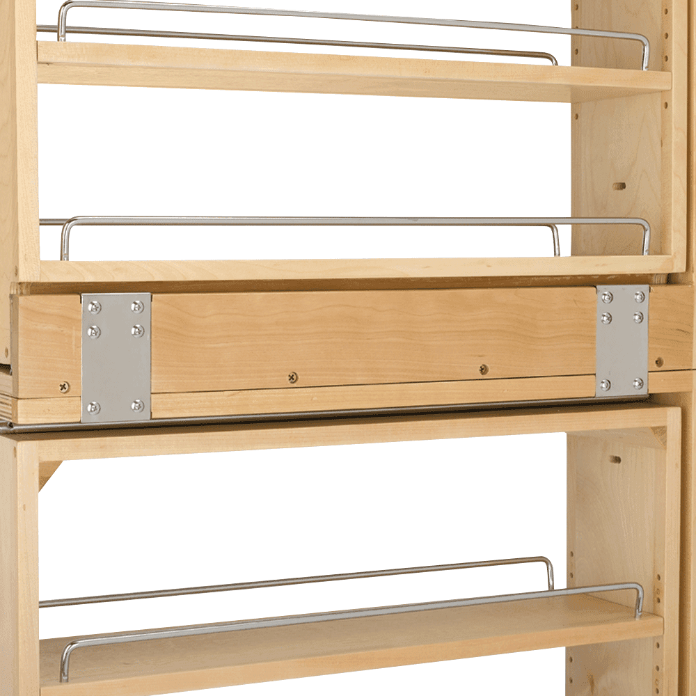 6" x 44-1/2" 7-Shelf Filler Pullout Organizer, Wood - Alt Image 1