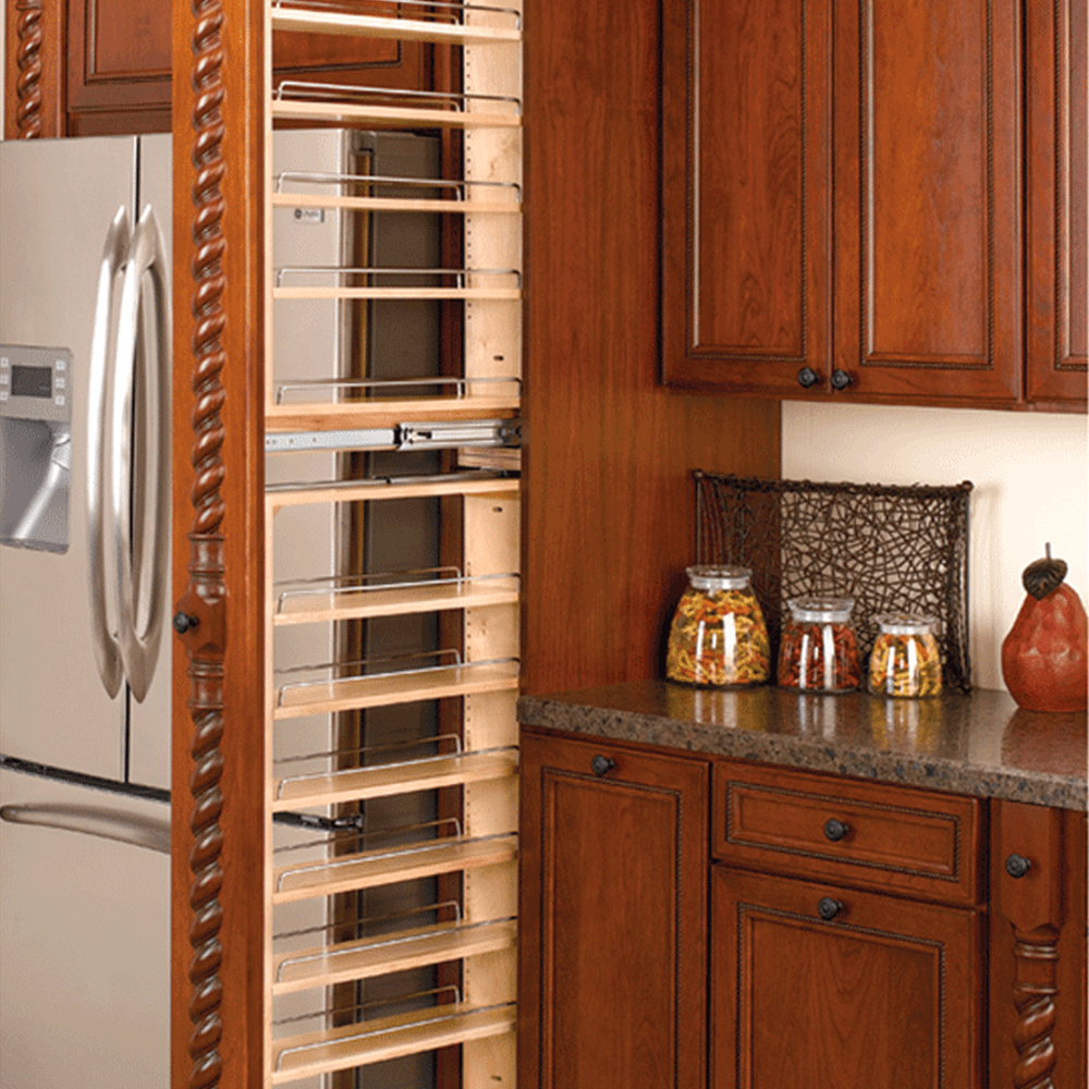 6" x 44-1/2" 7-Shelf Filler Pullout Organizer, Wood - Alt Image 2