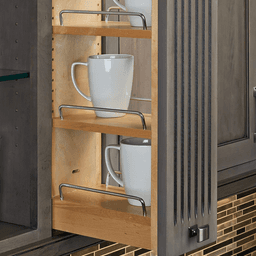 6" 3-Shelf Filler Pullout Organizer with Soft-Closing, Maple, 42" Height - Alt Image 1