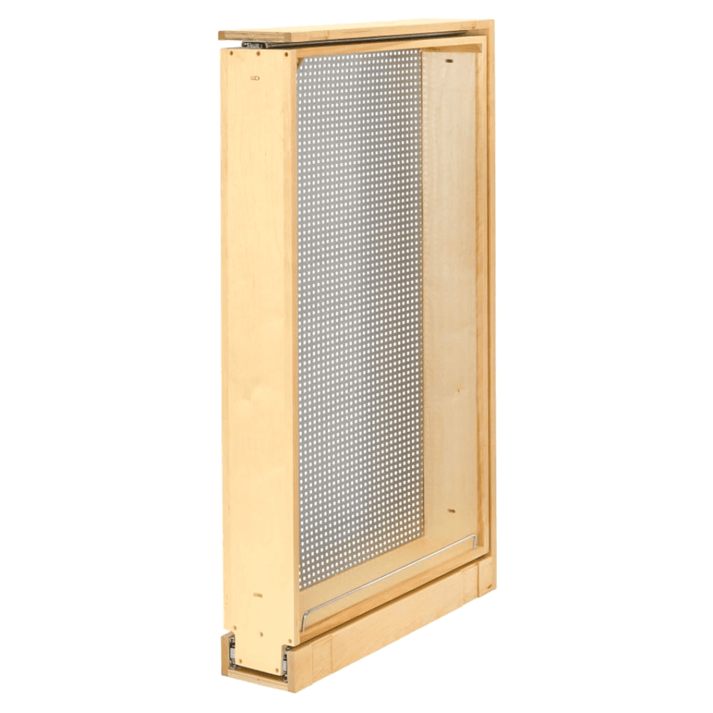 6" Filler Pullout Organizer with Left Hand Stainless Steel, Wood - Main Image