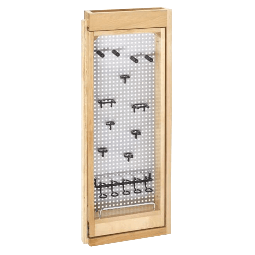 3" 1-Shelf Pullout Organizer with Stainless Steel Panel, Wood - Main Image