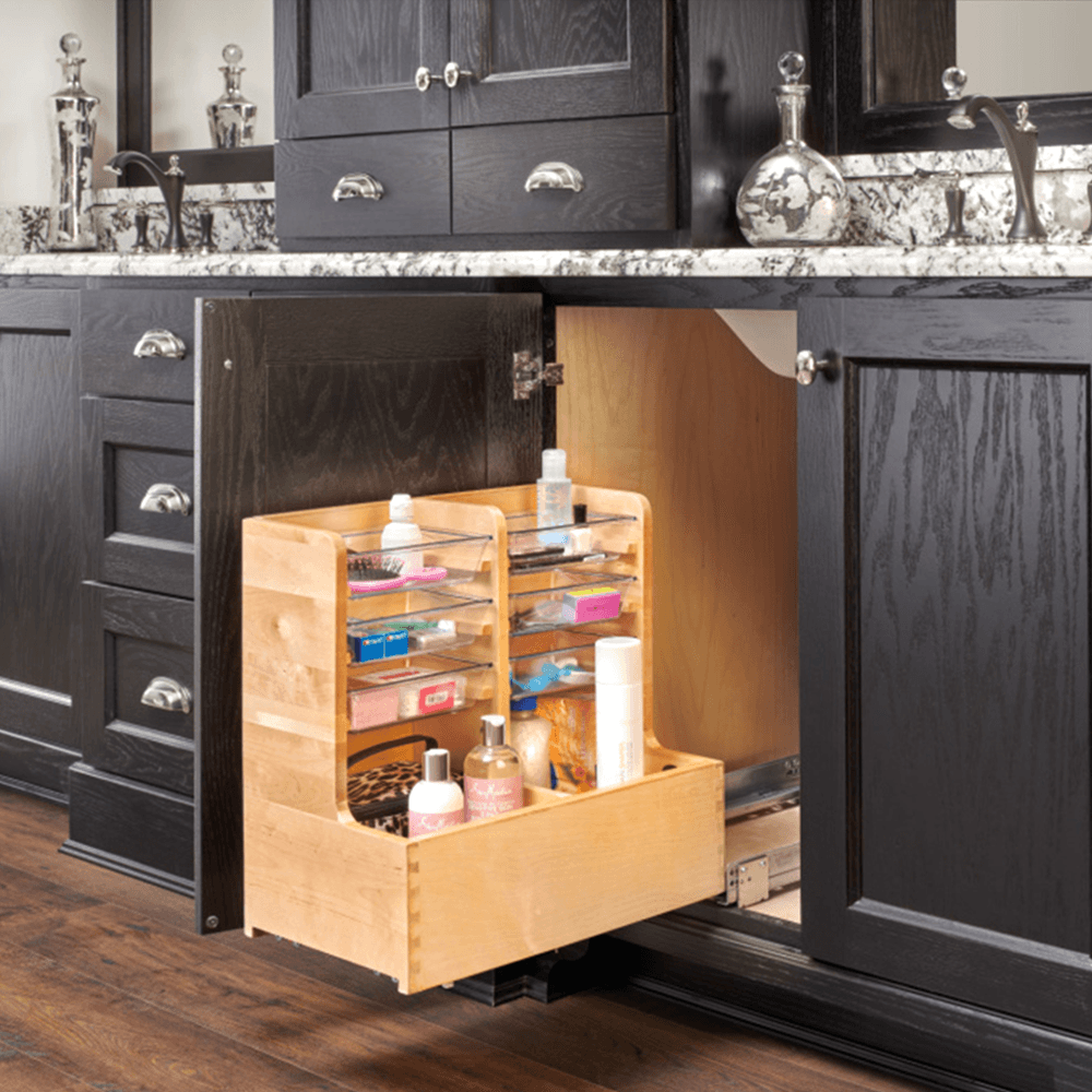 11-5/8" Pullout Organizer with Soft-Closing, Wood - Alt Image 1