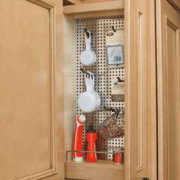 5" x 26-1/4" Pullout Organizer with Stainless Steel Panel, Wood - Alt Image 1