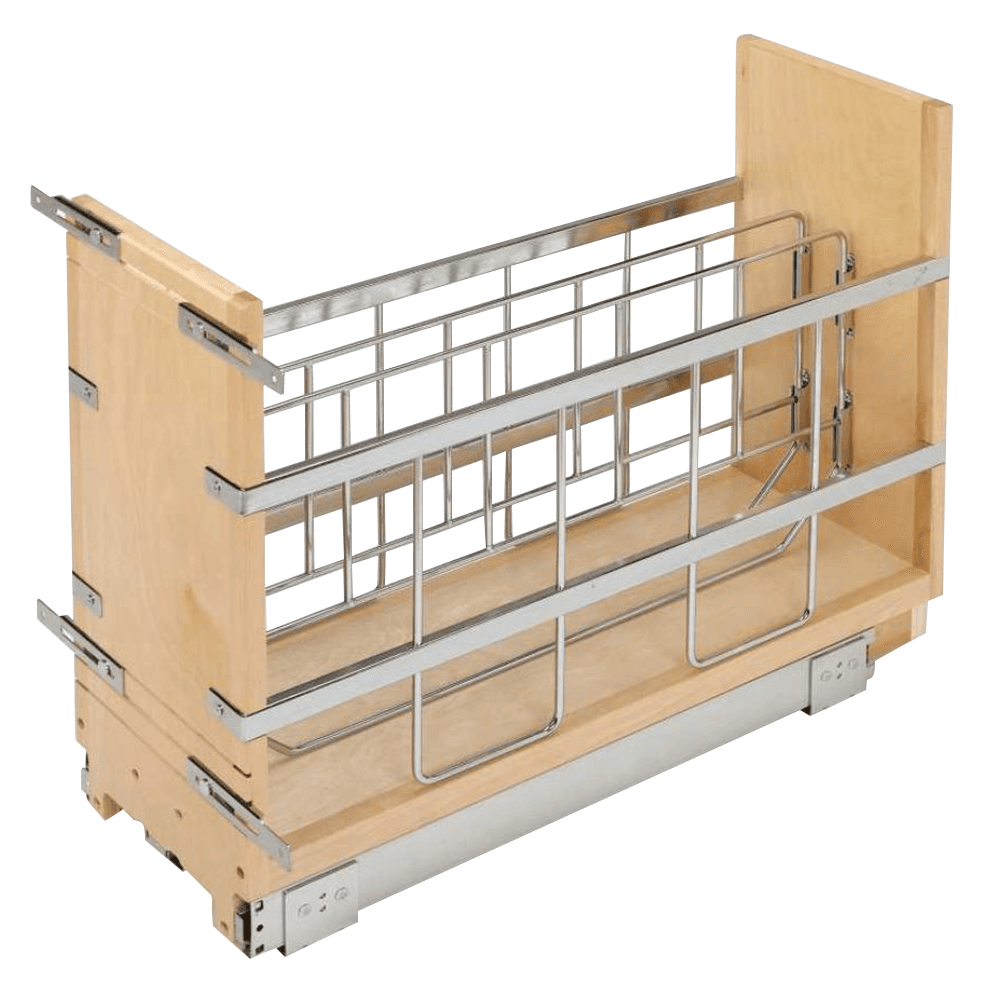 8" x 19-1/2" 1-Shelf Pullout Organizer with Ball Bearing Soft-Closing, Wood - Main Image