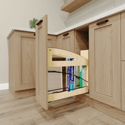 5" Craftsman Base Cabinet Pullout with Tray Divider/Foil Wrap Holder for 9" Base Cabinets, Light Brown Alt 5 - Image