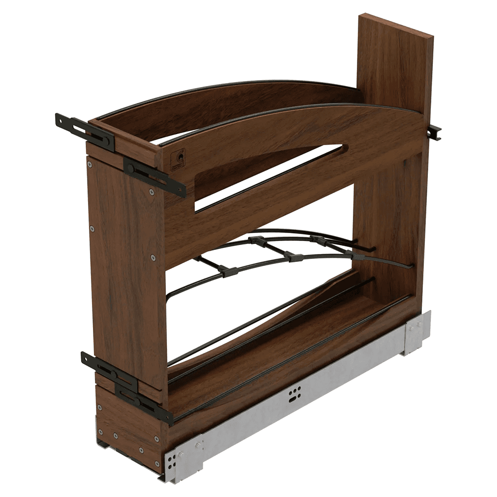 5" Craftsman Base Cabinet Pullout with Tray Divider/Foil Wrap Holder for 9" Base Cabinets, Dark Brown Main - Image
