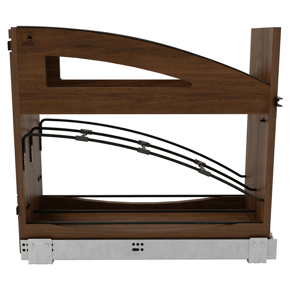 8" Craftsman Base Cabinet Pullout with Tray Divider/Foil Wrap Holder for 12" Base Cabinets, Dark Brown Alt 1 - Image