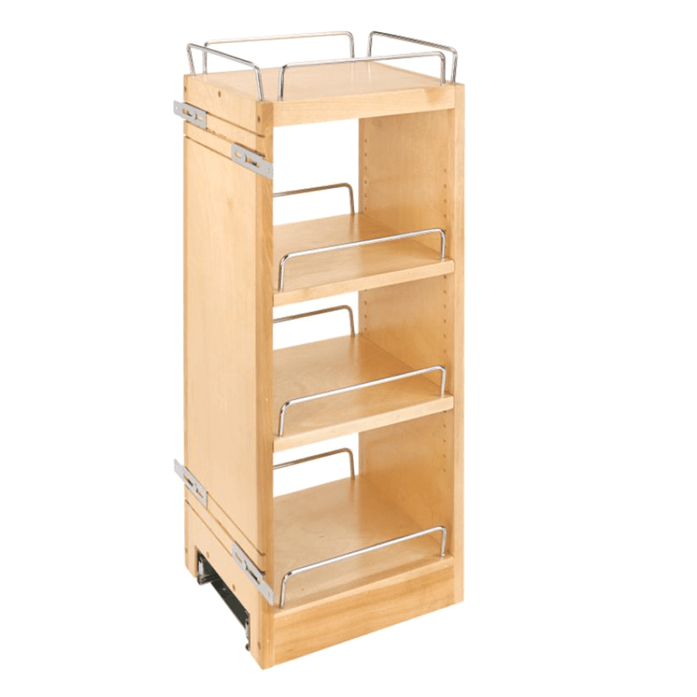 9-1/2" 4-Shelf Wall Cabinet Pullout Organizer with Soft-Closing, Semi-gloss - Main Image