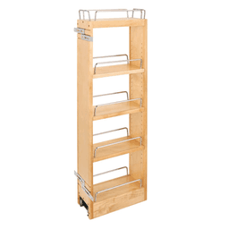 5" 5-Shelf Wall Cabinet Pullout Organizer with Soft-Closing, Semi-gloss - Main Image