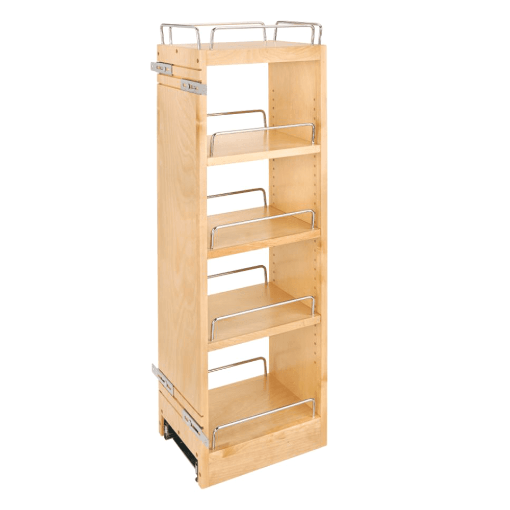 8" 5-Shelf Wall Cabinet Pullout Organizer with Soft-Closing, Semi-gloss - Main Image
