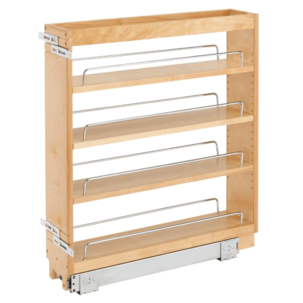 5" 3-Shelf Pullout Organizer with Rails, Wood - Main Image