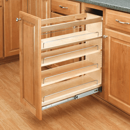 14" 3-Shelf Pullout Organizer with Rails, Wood - Alt Image 1