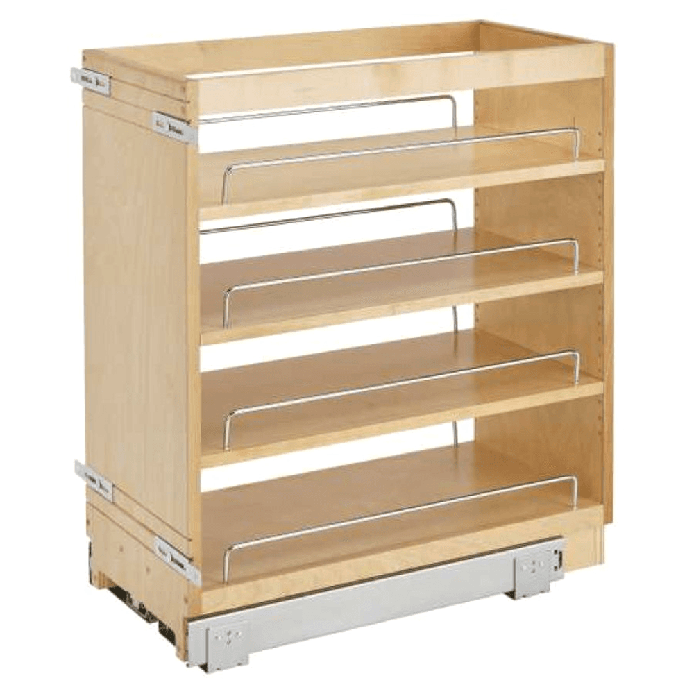 11" 3-Shelf Pullout Organizer with Rails, Wood - Main Image