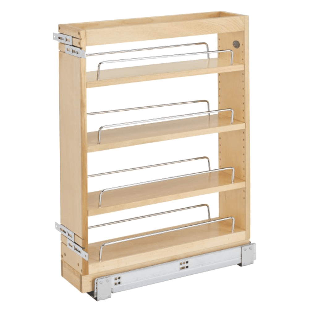 6-1/16" 3-Shelf Pullout Organizer with BLUMOTION Soft-Closing Sink and Base Accessories, Maple - Main Image