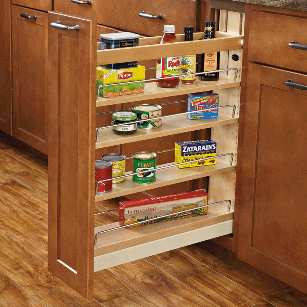 5" 3-Shelf Pullout Organizer with Soft-Closing, Wood - Alt Image 1