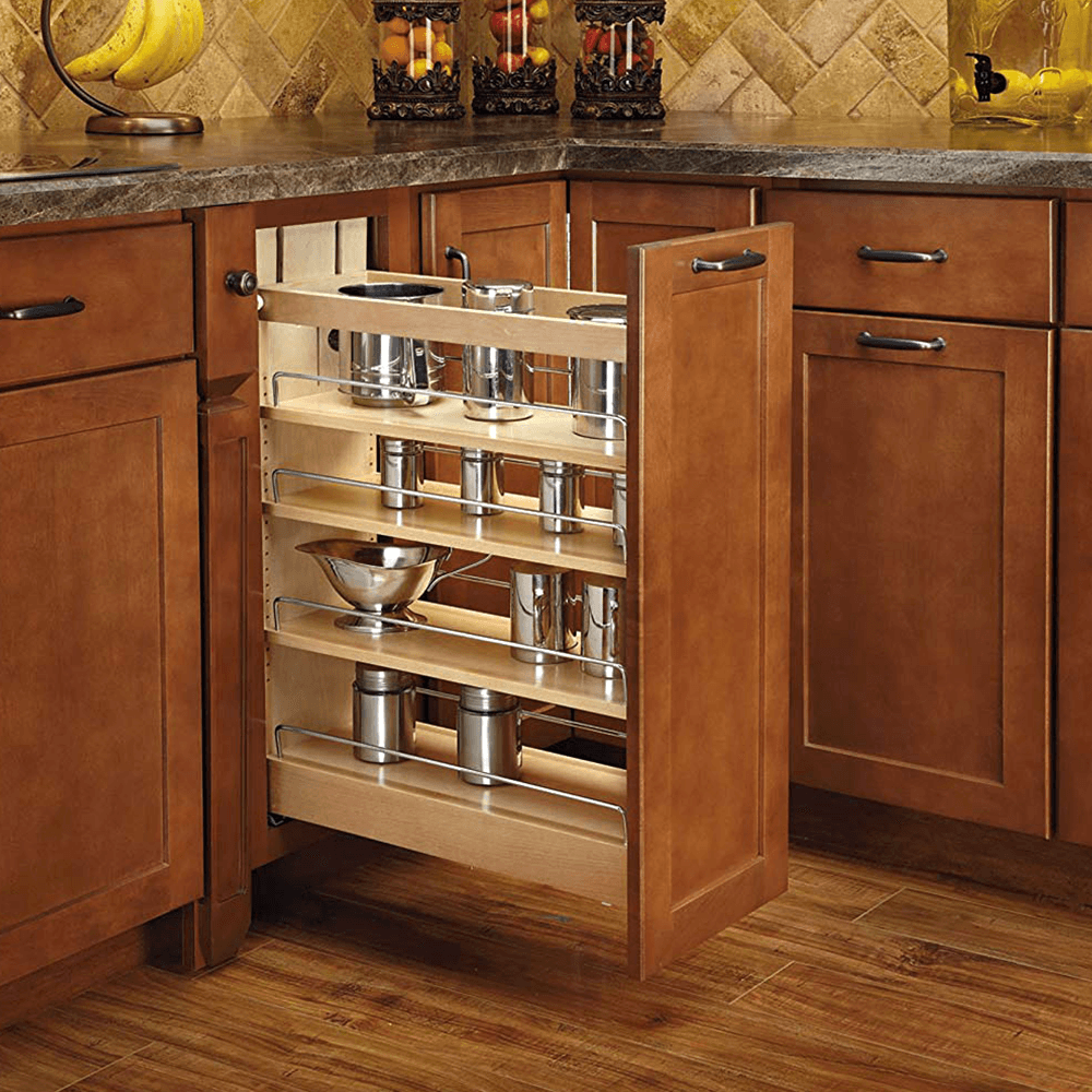 11-3/4" 3-Shelf Pullout Organizer with BLUMOTION Soft-Closing, Wood - Alt Image 1