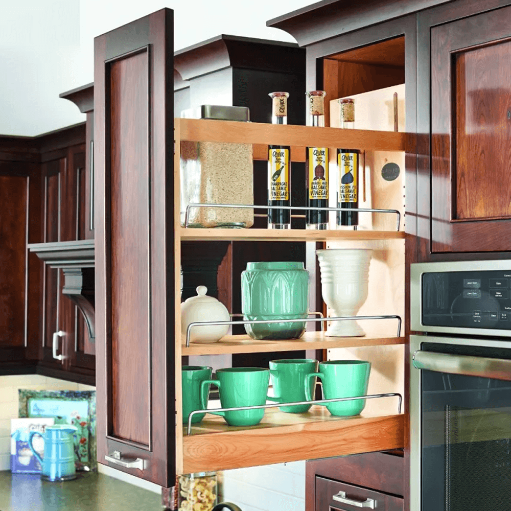 11-3/4" 3-Shelf Pullout Organizer with BLUMOTION Soft-Closing, Wood - Alt Image 2