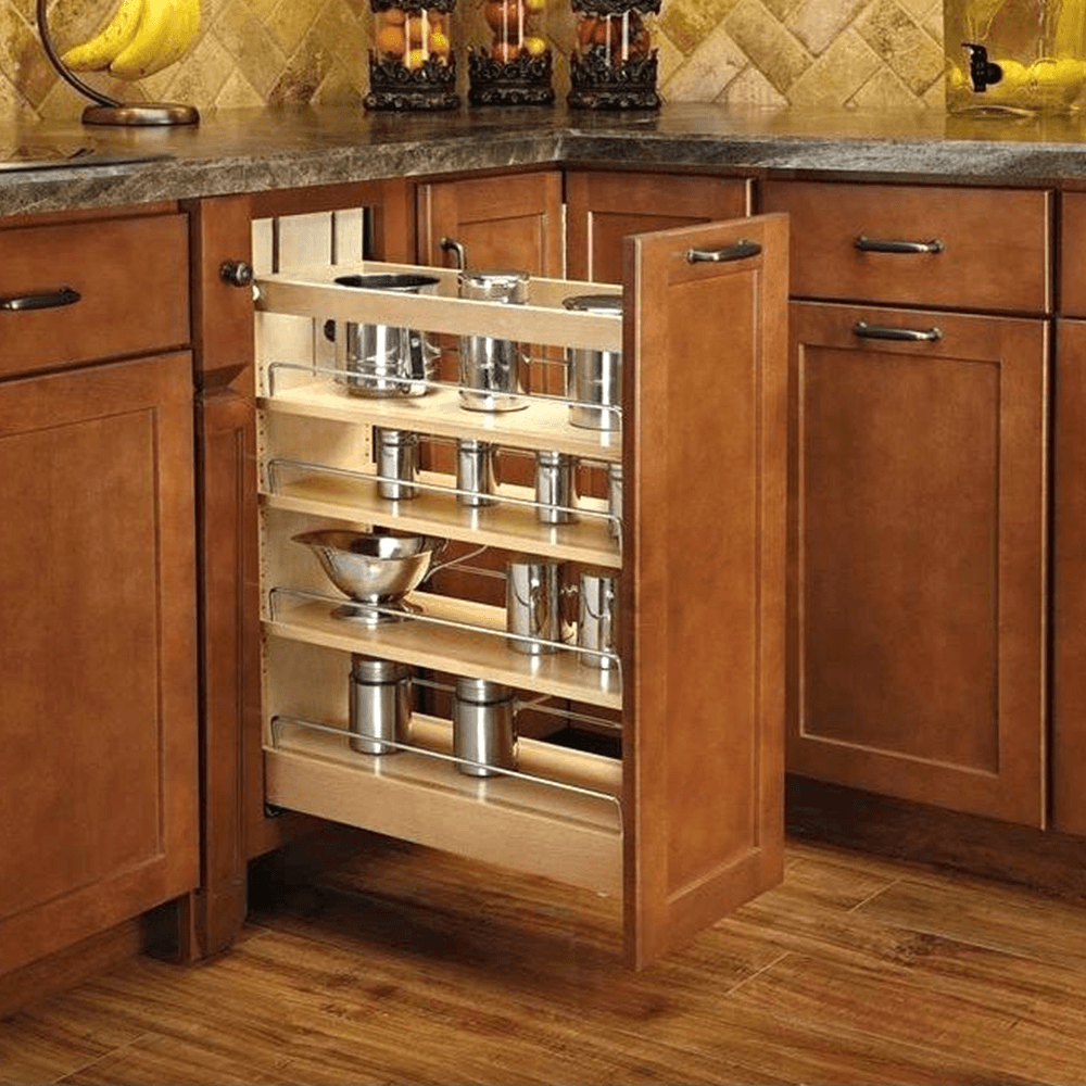 6" 3-Shelf Pullout Organizer with BLUMOTION Soft-Closing Servo Drive, Wood - Alt Image 2