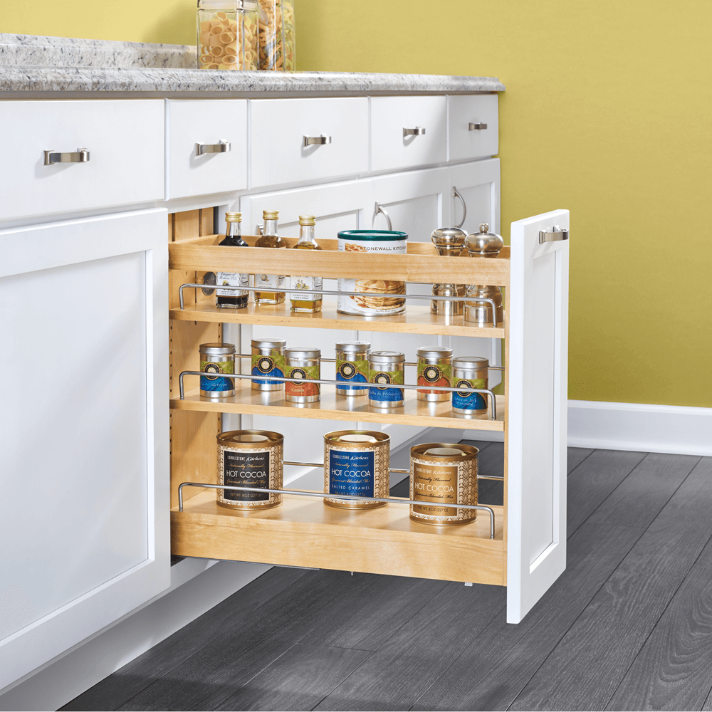 8-3/4" 2-Shelf Pullout Drawer/Door Organizer with BLUMOTION Soft-Closing, Wood - Alt Image 1