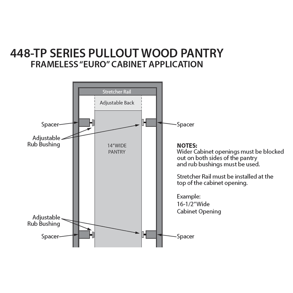 8" x 43-1/4" Pullout Pantry with Soft-Closing, Wood, 22" Depth - Alt Image 5