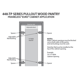 11" x 50-3/4" Pullout Pantry with Soft-Closing, Wood, Full Extension - Alt Image 2