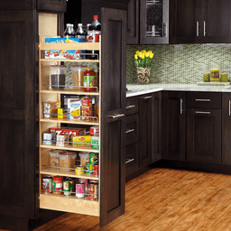 11" x 50-3/4" Pullout Pantry with Soft-Closing, Wood, Full Extension - Alt Image 4