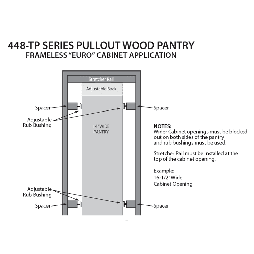 14" x 58-1/4" Pullout Pantry with Soft-Closing, Wood - Alt Image 3
