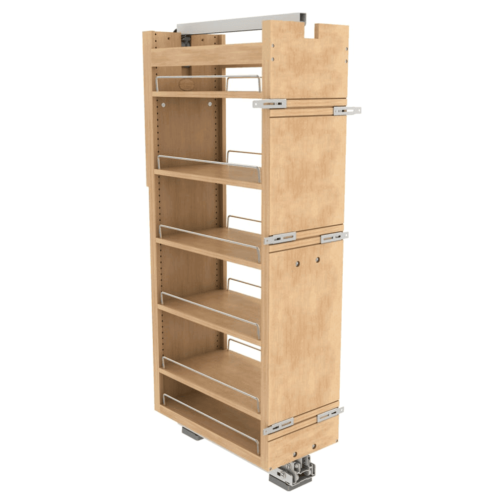 8" 6-Shelf Tall Cabinet Pullout Pantry Organizer with Fulterer Soft-Close Slide Alt 1 - Image