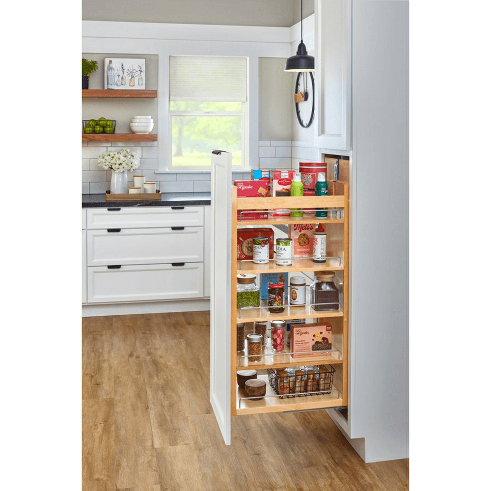 11" 6-Shelf Tall Cabinet Pullout Pantry Organizer with Fulterer Soft-Close Slide Alt 1 - Image