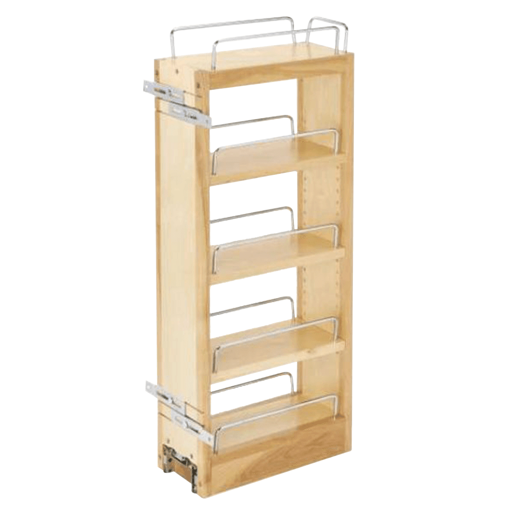 5" Pullout Organizer with Adjustable Shelves, Wood - Main Image