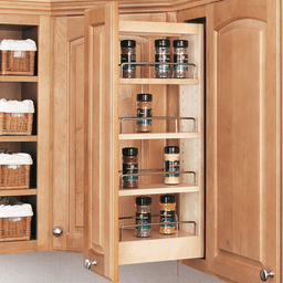 8" Pullout Organizer with Adjustable Shelves, Wood - Alt Image 4