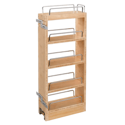 8" Pullout Organizer with Adjustable Shelves, Wood - Main Image