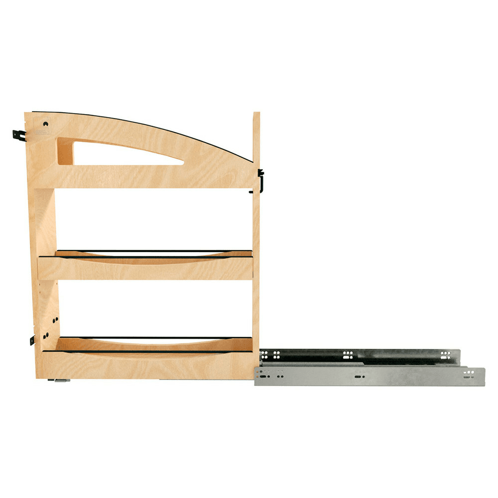 5" Craftsman Base Cabinet Pullout Organizer with Black Accents for 9" Base Cabinets, Light Brown Alt 2 - Image