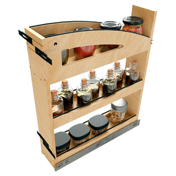 5" Craftsman Base Cabinet Pullout Organizer with Black Accents for 9" Base Cabinets, Light Brown Alt 6 - Image