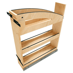 5" Craftsman Base Cabinet Pullout Organizer with Black Accents for 9" Base Cabinets, Light Brown Main - Image