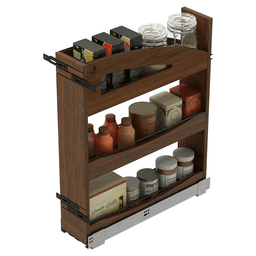 5" Craftsman Base Cabinet Pullout Organizer with Black Accents for 9" Base Cabinets, Dark Brown Alt 7 - Image