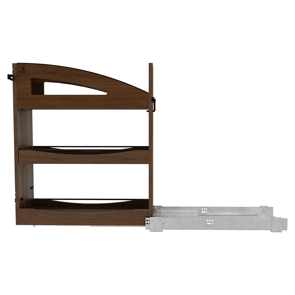 8" Craftsman Base Cabinet Pullout Organizer with Black Accents for 12" Base Cabinets, Dark Brown Alt 6 - Image