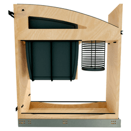 8" Craftsman Knife Block Pullout Organizer with Black Accents for 12" Base Cabinets, Light Brown Alt 1 - Image