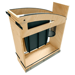 8" Craftsman Knife Block Pullout Organizer with Black Accents for 12" Base Cabinets, Light Brown Main - Image