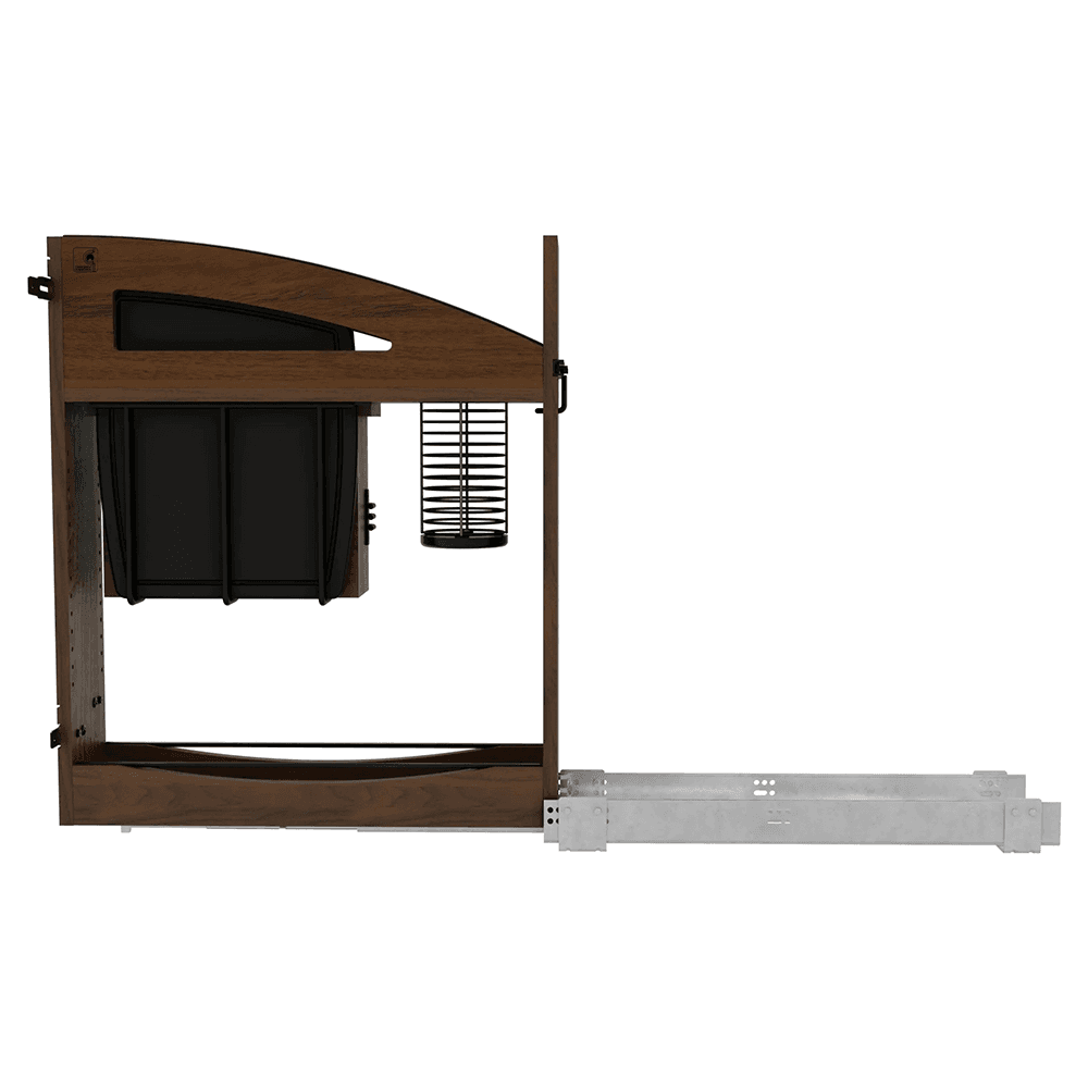5" Craftsman Knife Block Pullout Organizer with Black Accents for 9" Base Cabinets, Dark Brown Alt 4 - Image