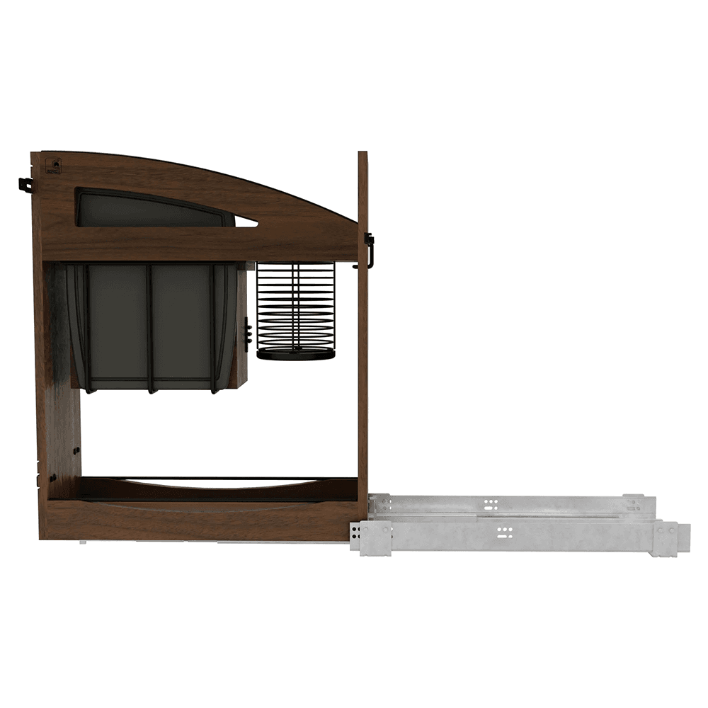 8" Craftsman Knife Block Pullout Organizer with Black Accents for 12" Base Cabinets, Dark Brown Alt 4 - Image