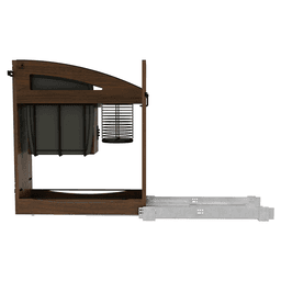 8" Craftsman Knife Block Pullout Organizer with Black Accents for 12" Base Cabinets, Dark Brown Alt 4 - Image