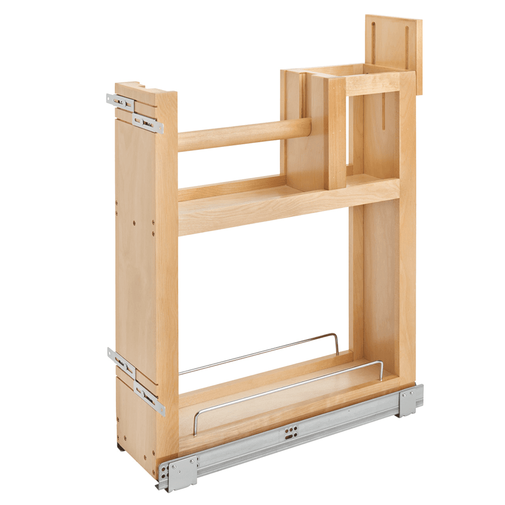 8-3/4" x 2-Shelf Paper Towel Pullout Organizer with BlueMotion Soft-closing, Maple - Alt Image 1