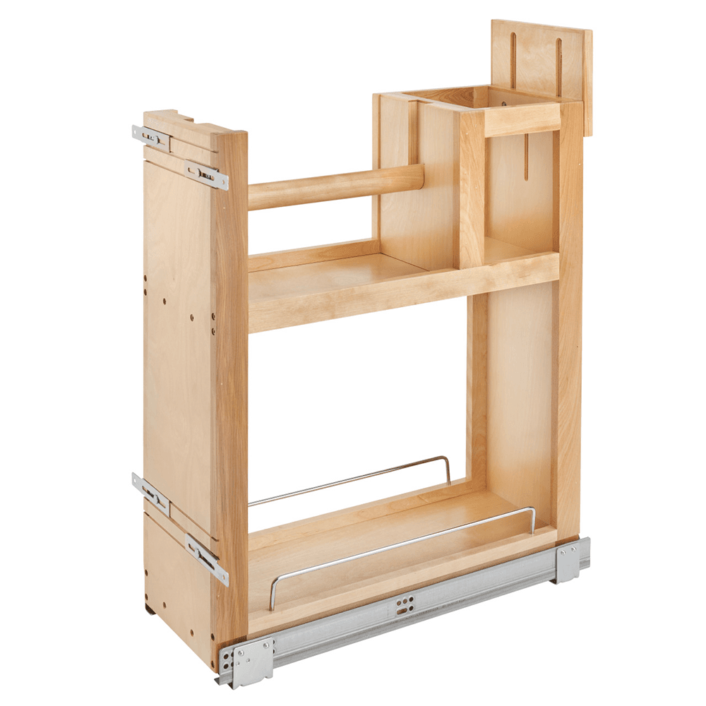 8-3/4" x 2-Shelf Paper Towel Pullout Organizer with BlueMotion Soft-closing, Maple - Main Image