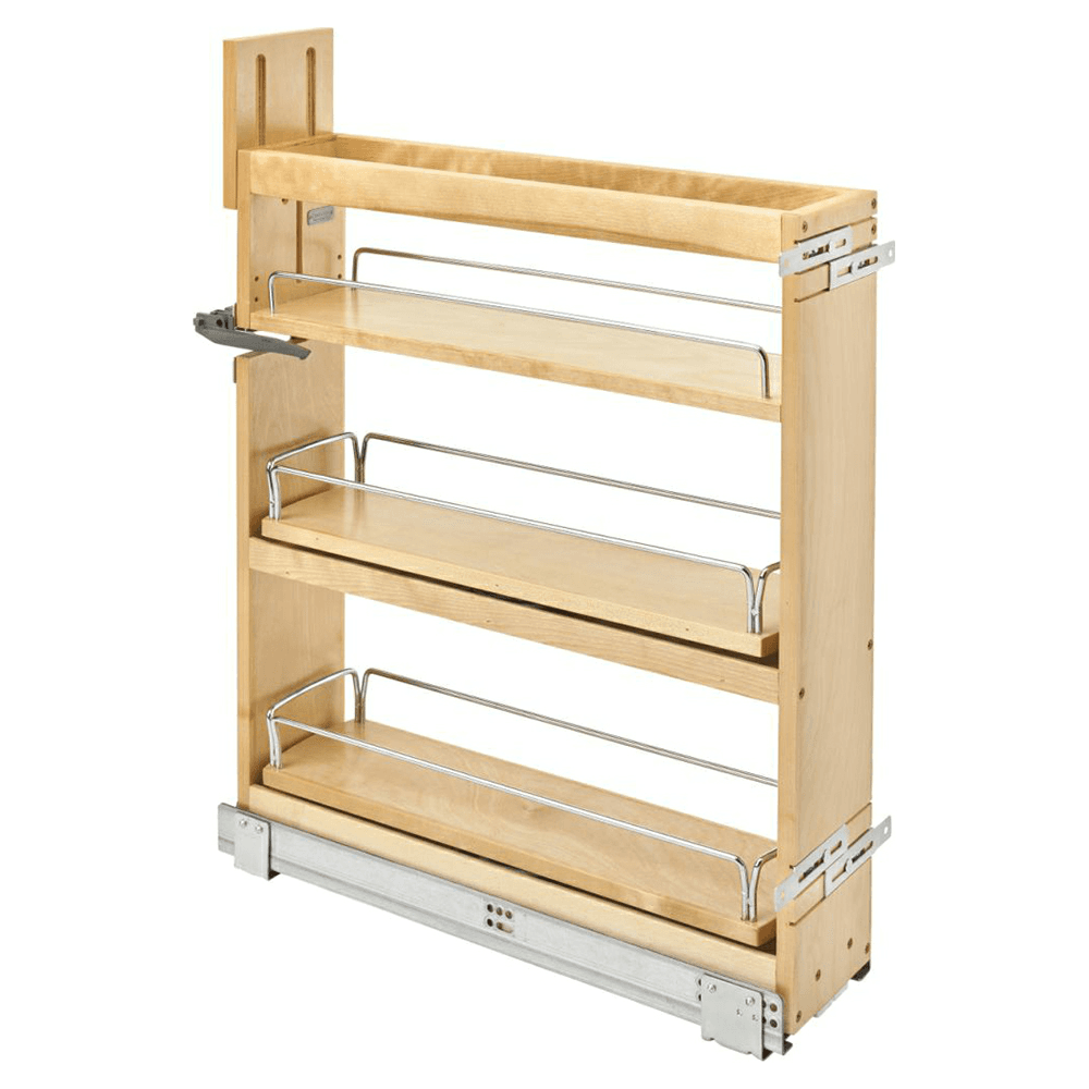 8-3/4" 3-Shelf Swivel Base Cabinet Pullout with BLUMOTION Soft-Close Slide, Semi-gloss - Alt Image 2