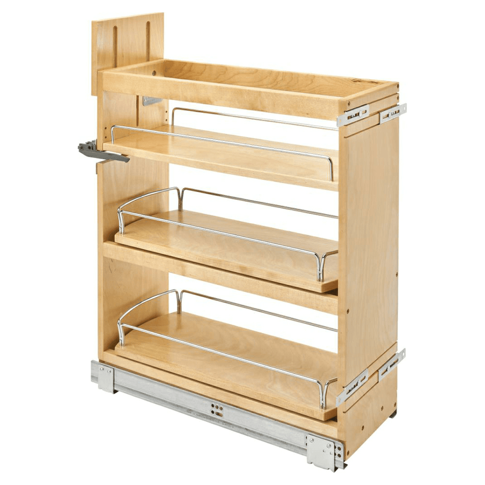 8-3/4" 3-Shelf Swivel Base Cabinet Pullout with BLUMOTION Soft-Close Slide, Semi-gloss - Main Image